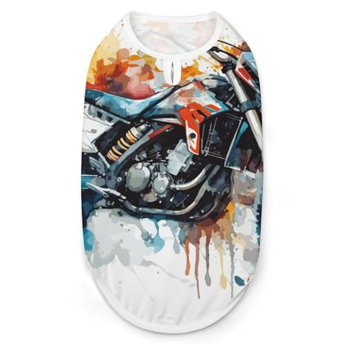 Modische Haustierweste mit Vintage-Aquarell-Motorradmotiv, leicht zu tragende Hundekleidung für kleine Hunde, tägliche Spaziergänge, Größe 2XL Modische Haustierweste mit Vintage-Aquarell-Motorradmotiv, leicht zu tragende Hundekleidung für kleine Hunde, tägliche Spaziergänge, Größe 2XL von asbwuo
