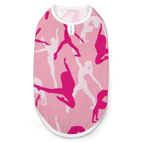 Modische Haustierweste mit tanzenden Ballerinas in Rosa, leicht zu tragende Hundekleidung für kleine Hunde, tägliche Spaziergänge, Größe 2XL Modische Haustierweste mit tanzenden Ballerinas in Rosa, leicht zu tragende Hundekleidung für kleine Hunde, tägliche Spaziergänge, Größe 2XL von asbwuo