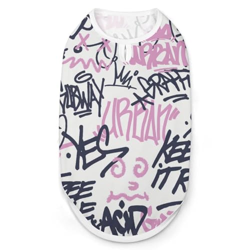 Modische Haustierweste mit urbanem Street-Art-Graffiti-Motiv, leicht zu tragende Hundekleidung für kleine Hunde, tägliche Spaziergänge, Größe 2XL Modische Haustierweste mit urbanem Street-Art-Graffiti-Motiv, leicht zu tragende Hundekleidung für kleine Hunde, tägliche Spaziergänge, Größe 2XL von asbwuo