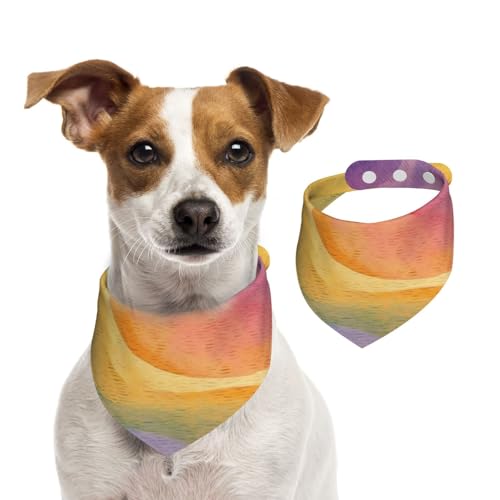 Regenbogen-Hundehalstücher, waschbar, verstellbar, Dreieckstuch für Hunde, süße Haustier-Lätzchen für mittelgroße und große Hunde, Welpen und große Katzen Regenbogen-Hundehalstücher, waschbar, verstellbar, Dreieckstuch für Hunde, süße Haustier-Lätzchen für mittelgroße und große Hunde, Welpen und große Katzen von asbwuo