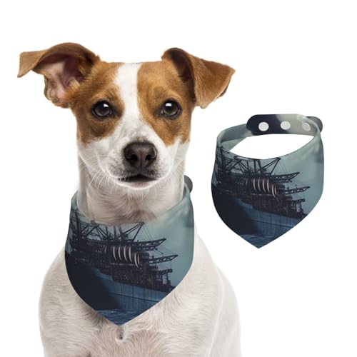 Schiff, Hunde-Halstücher, waschbar, verstellbar, Dreieckstuch, Lätzchen, süße Haustier-Lätzchen für mittelgroße und große Hunde, Welpen und Katzen, Größe M von asbwuo