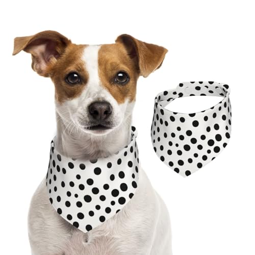 Schwarze Gepunktete Hunde-Halstücher, waschbar, verstellbar, Dreieckstuch, Lätzchen, süße Haustier-Lätzchen für mittelgroße und große Hunde, Welpen und große Katzen von asbwuo