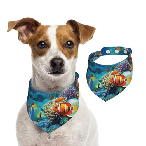 , Tropische Fische, Korallen, Unterwasserwelt, Hunde-Halstücher, waschbar, verstellbar, Dreieckstuch, Lätzchen, süße Haustier-Lätzchen für mittelgroße und große Hunde, Welpen und kleine Katzen , Tropische Fische, Korallen, Unterwasserwelt, Hunde-Halstücher, waschbar, verstellbar, Dreieckstuch, Lätzchen, süße Haustier-Lätzchen für mittelgroße und große Hunde, Welpen und kleine Katzen von asbwuo