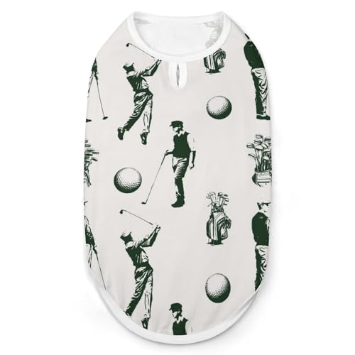 Vintage Golf Sport Fashion Haustierweste, leicht zu tragende Hundekleidung für kleine Hunde, tägliche Spaziergänge, 2XL Vintage Golf Sport Fashion Haustierweste, leicht zu tragende Hundekleidung für kleine Hunde, tägliche Spaziergänge, 2XL von asbwuo