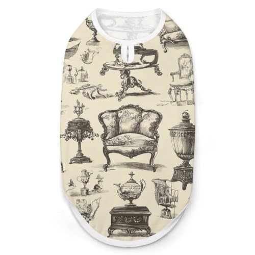 Vintage-Stil, modische Haustierweste für Wohnmöbel, leicht zu tragende Hundekleidung für kleine Hunde, tägliche Spaziergänge, Größe 2XL Vintage-Stil, modische Haustierweste für Wohnmöbel, leicht zu tragende Hundekleidung für kleine Hunde, tägliche Spaziergänge, Größe 2XL von asbwuo