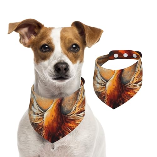 abstrakte Phoenix-Hundehalstücher, waschbar, verstellbar, Dreieckstuch, Lätzchen für Hunde, süße Haustier-Lätzchen für mittelgroße und große Hunde, Welpen und kleine Katzen von asbwuo