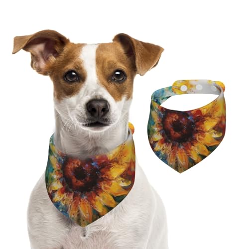 abstrakte Sonnenblume, Mehrfarbig, Hunde-Halstücher, waschbar, verstellbar, Dreieckstuch, Lätzchen, süße Haustier-Lätzchen für mittelgroße und große Hunde, Welpen und Katzen, Größe M abstrakte Sonnenblume, Mehrfarbig, Hunde-Halstücher, waschbar, verstellbar, Dreieckstuch, Lätzchen, süße Haustier-Lätzchen für mittelgroße und große Hunde, Welpen und Katzen, Größe M von asbwuo