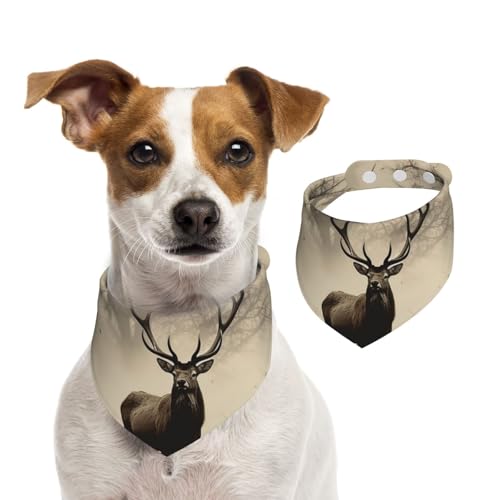 abstraktes Baum-Elch-Bild, Hunde-Halstücher, waschbar, verstellbar, Dreieckstuch, Lätzchen, süße Haustier-Lätzchen für mittelgroße und große Hunde, Welpen und kleine Katzen von asbwuo