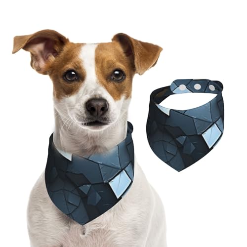 graue Mosaik-Hundehalstücher, waschbar, verstellbar, Dreieckstuch, Lätzchen für Hunde, niedliche Haustier-Lätzchen für mittelgroße und große Hunde, Welpen und Katzen, Größe M von asbwuo