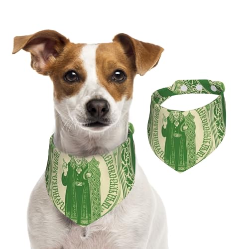 irischer Segen, St. Patrick's Day, Hundehalstücher, waschbar, verstellbar, Dreieckstuch, Lätzchen für Hunde, süße Haustier-Lätzchen für mittelgroße und große Hunde, Welpen und große Katzen von asbwuo