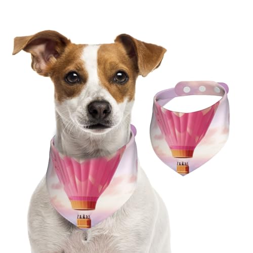 rosa Heißluftballon-Hundehalstücher, waschbar, verstellbar, Dreieckstuch für Hunde, süße Haustier-Lätzchen für mittelgroße und große Hunde, Welpen und kleine Katzen rosa Heißluftballon-Hundehalstücher, waschbar, verstellbar, Dreieckstuch für Hunde, süße Haustier-Lätzchen für mittelgroße und große Hunde, Welpen und kleine Katzen von asbwuo