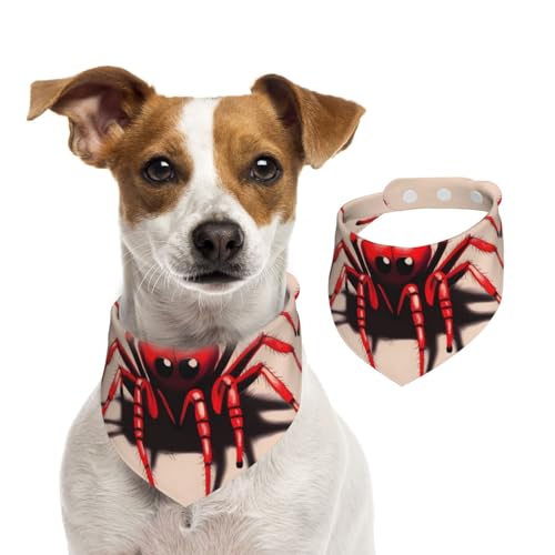süße kleine rote Spinnen-Hundehalstücher, waschbar, verstellbar, Dreieckstuch, Lätzchen für Hunde, süße Haustier-Lätzchen für mittelgroße und große Hunde, Welpen und kleine Katzen von asbwuo