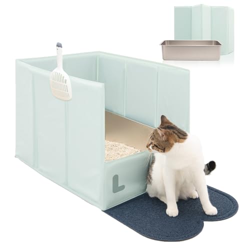 ATBOMA XL Katzentoilette aus Edelstahl mit faltbarem Kunststoff-Klo mit Spritzschutz und Katzentoilette, auslaufsicher und wasserdicht, keine Montage erforderlich, Urinierschutz, enthält Streu ATBOMA XL Katzentoilette aus Edelstahl mit faltbarem Kunststoff-Klo mit Spritzschutz und Katzentoilette, auslaufsicher und wasserdicht, keine Montage erforderlich, Urinierschutz, enthält Streu von atboma