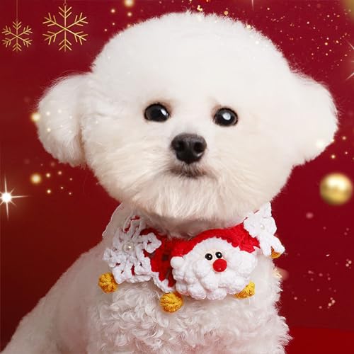 Weihnachtshalsband für Katzen und Hunde, Hirsch, Weihnachtsmann, Schneeflocke, Haustierzubehör für Weihnachten (S, Santa) von atibi