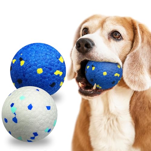 auomii Hundebälle, unzerstörbare Tennisbälle für Hunde, langlebig, federnd, Hundespielzeug, Bälle für aggressive Kauer, interaktives Hundespielzeug für Wasserspielzeug, Apportierbälle, Weiß, Blau, 2 auomii Hundebälle, unzerstörbare Tennisbälle für Hunde, langlebig, federnd, Hundespielzeug, Bälle für aggressive Kauer, interaktives Hundespielzeug für Wasserspielzeug, Apportierbälle, Weiß, Blau, 2 von auomii
