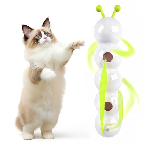 auvstar Katzenspielzeug,Interaktives Katzenspielzeug Selbstbeschäftigung,Interaktiver Wurmreiz mit Saugnapf,Katzen Spielzeug,USB Wiederaufladbar Cat Toys von auvstar
