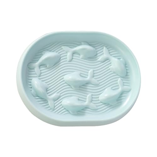 Hund Slow Feeder Bowl, Fischförmige Säule Design, Kleine Hundenäpfe Slow Feeder Hundenäpfe Anti-Ersticken Puzzle Hundefutterschalen Anti-Rutsch-Fischsäule Hund Futternäpfe für Haustiere (Blau) von awakentti