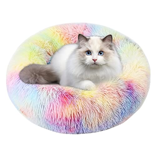 Katzenbetten für Hauskatzen, beruhigendes Anti-Angst-Katzenbett, flauschiges Kunstfell-Plüsch-Katzenbett, wärmend, gemütlich, weich, rund, rutschfest, wasserdicht, Haustier-Kuschelbett für kleine, Katzenbetten für Hauskatzen, beruhigendes Anti-Angst-Katzenbett, flauschiges Kunstfell-Plüsch-Katzenbett, wärmend, gemütlich, weich, rund, rutschfest, wasserdicht, Haustier-Kuschelbett für kleine, von awakentti