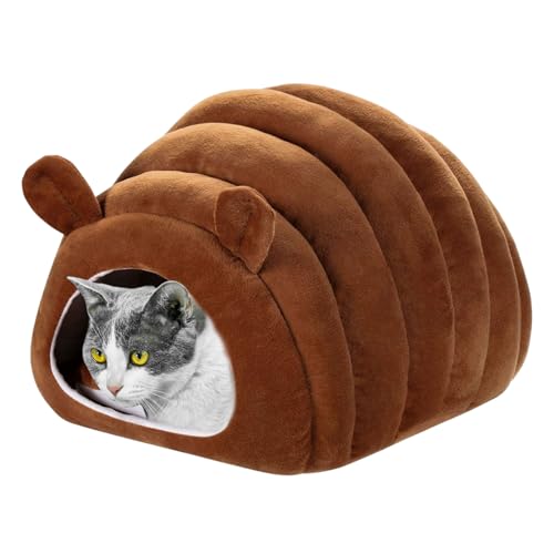 Katzenhöhle, Katzenbetten für Indoor-Katzen, halbgeschlossenes kleines Hundebett, abnehmbar, maschinenwaschbar und trocknergeeignet, Raupen-Design, für Indoor-Katzen oder kleine Hunde, Welpen, von awakentti