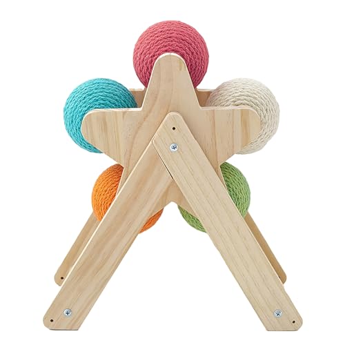 Katzenkratzer, Katzenkratzspielzeug mit Ball, Katzenübungsrad, Kratzball für Katzen und Kätzchen, Interaktives Massivholz Kratzbaum Haustier Spielzeug Katzenkratzer, Katzenkratzspielzeug mit Ball, Katzenübungsrad, Kratzball für Katzen und Kätzchen, Interaktives Massivholz Kratzbaum Haustier Spielzeug von awakentti
