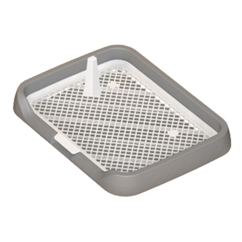Pee Pad Halter, Mesh Grids Flat Potty Tray Pee Pad for Dogs, Dog Potty Tray, Easy Cleaning Pet Potty Supplies with Removable Column, Simple Setup Pee Holder for Dogs, Puppies, Pets (Gray) von awakentti
