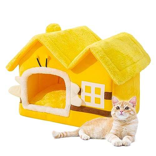 Premium Filz Katzenbett Höhle Katzenbetten für Indoor Katzen Katzenbett Höhle Weiche Plüsch Premium Baumwolle Keine Verformung Haustierbett Katzenhaus Design für Katzen Kätzchen Hunde Welpen und von awakentti