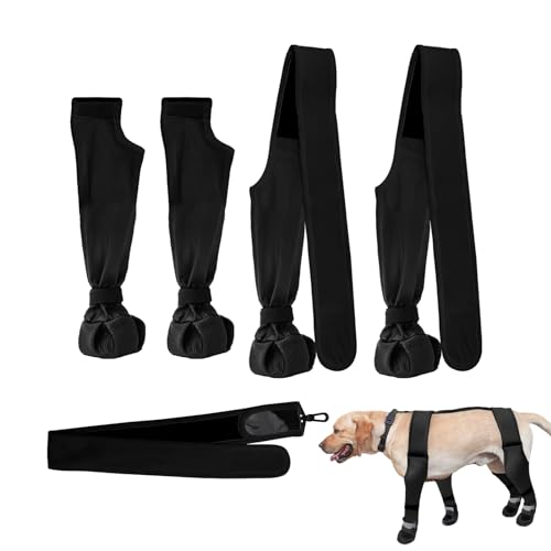 Strapsstiefel für Hunde, wasserdichte Pfotenschutz, weiche Welpenstiefel, Hundestiefel-Leggings, rutschfeste Hundewinterschuhe, verstellbare Booties für Hundepfoten, schützt vor heißem, kaltem, nassem von awakentti