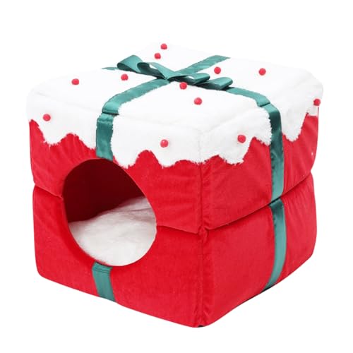awakentti 2-in-1 Weihnachtskatzenbett, kann als Weihnachtskatzenstreu oder Weihnachts-Katzen-Sofabett verwendet werden, maschinenwaschbar und trocknergeeignet für kleine Hunde oder Häschen awakentti 2-in-1 Weihnachtskatzenbett, kann als Weihnachtskatzenstreu oder Weihnachts-Katzen-Sofabett verwendet werden, maschinenwaschbar und trocknergeeignet für kleine Hunde oder Häschen von awakentti