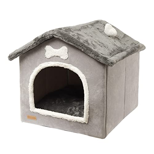 awakentti Faltbares Hundehütte, geschlossenes warmes Plüsch-Schlafnest mit abnehmbarem Kissen, verbessertes Sicherheitsgefühl, abgedeckte kleine Haustierhöhle, für den Innenbereich, Katzen-Versteck awakentti Faltbares Hundehütte, geschlossenes warmes Plüsch-Schlafnest mit abnehmbarem Kissen, verbessertes Sicherheitsgefühl, abgedeckte kleine Haustierhöhle, für den Innenbereich, Katzen-Versteck von awakentti