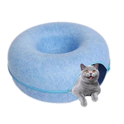awakentti Katzentunnelbett, Kratzfestes Abnehmbares rundes Filz-Katzenrohr-Spielspielzeug mit Guckloch, waschbar, Katzentunnel für Indoor-Katzen, universell für alle Jahreszeiten Katzenhütte und awakentti Katzentunnelbett, Kratzfestes Abnehmbares rundes Filz-Katzenrohr-Spielspielzeug mit Guckloch, waschbar, Katzentunnel für Indoor-Katzen, universell für alle Jahreszeiten Katzenhütte und von awakentti