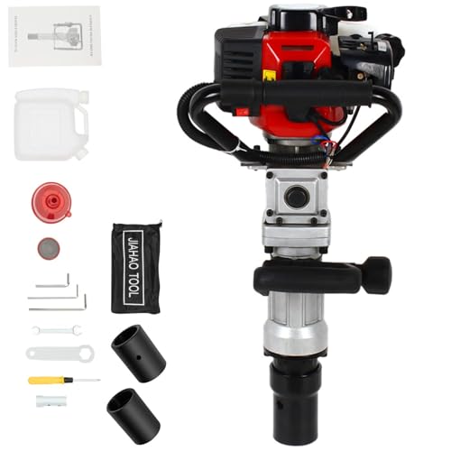 awolsrgiop Benzin Pfahlramme, 2 Takt 900W Erdbohrer Benzin Motor Pfahlramme Pfostenramme Pfostentreiber Ramme, T Pfostenramme Zaunhammer Pfostentreiber Zaunbau, 55mm / 70mm Stapelkopf, 55 * 27 * 31cm awolsrgiop Benzin Pfahlramme, 2 Takt 900W Erdbohrer Benzin Motor Pfahlramme Pfostenramme Pfostentreiber Ramme, T Pfostenramme Zaunhammer Pfostentreiber Zaunbau, 55mm / 70mm Stapelkopf, 55 * 27 * 31cm von awolsrgiop