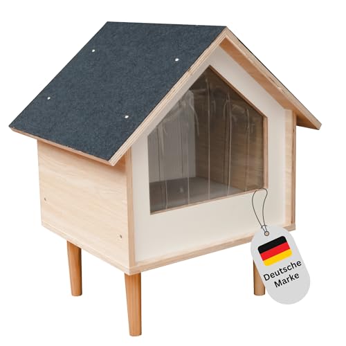 Awwi Katzenhaus Outdoor und Indoor – Wasserabweisend & Isolierend – Stilvolle Katzenhütte oder Hundehütte Outdoor – Katzenhöhle für Drinnen & Draußen von awwi