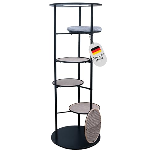 awwi Kratzbaum Outdoor Wetterfest 160cm hoch - Kratzbaum Schwarz Modern - Indoor und Outdoor Katzenbaum für Balkon, Garten, Wohnbereich - optimal für draußen und drinnen - Katzenmöbel von awwi
