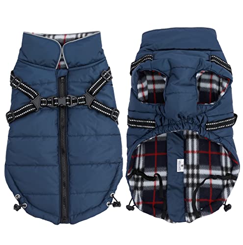 Warme Haustiermäntel und Jacken, wasserdicht, reflektierend, mit Brustgurt, Winterkleidung für Spaziergänge im Freien, Marineblau, Größe XS Warme Haustiermäntel und Jacken, wasserdicht, reflektierend, mit Brustgurt, Winterkleidung für Spaziergänge im Freien, Marineblau, Größe XS von babepet