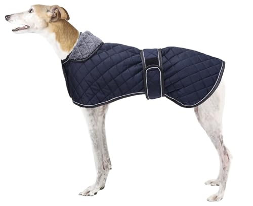Wasserdichter Hundemantel für Windhunde, Whippet-Lurcher-Mantel, Hunde-Winterjacke mit Fleecefutter, verstellbare Outdoor-Haustierbekleidung für mittelgroße oder große Rassen, Marineblau, XXXL Wasserdichter Hundemantel für Windhunde, Whippet-Lurcher-Mantel, Hunde-Winterjacke mit Fleecefutter, verstellbare Outdoor-Haustierbekleidung für mittelgroße oder große Rassen, Marineblau, XXXL von babepet