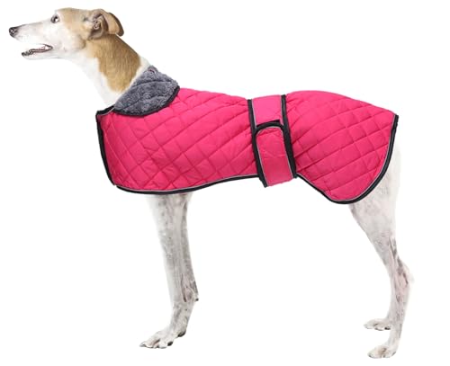 Wasserdichter Hundemantel für Windhunde, Whippet-Lurcher-Mantel, Winterjacke mit Fleecefutter, verstellbare Outdoor-Haustierbekleidung für mittelgroße oder große Rassen, Rosa, Größe XXXL Wasserdichter Hundemantel für Windhunde, Whippet-Lurcher-Mantel, Winterjacke mit Fleecefutter, verstellbare Outdoor-Haustierbekleidung für mittelgroße oder große Rassen, Rosa, Größe XXXL von babepet