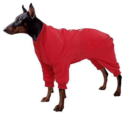 Winter-Hundekleidung, doppellagiger Hundemantel mit Beinen, vollständig bedeckender Pullover mit warmem Fleecefutter, reflektierender Reißverschluss, Schneeanzug, ideal für kleine, mittelgroße und von babepet