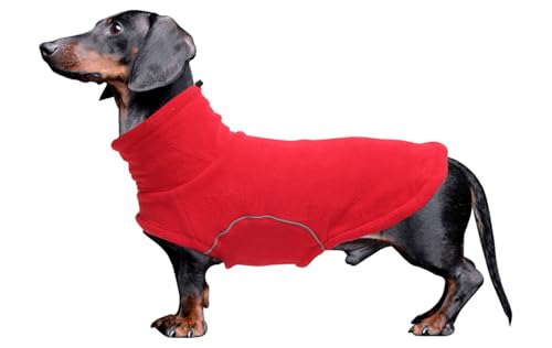 babepet Hunde-Fleecepullover, weicher Dackelmantel, warme Mäntel und Jacken für Hunde mit Loch für die Leine, reflektierende Miniatur-Dackelkleidung für Winter, kaltes Wetter, für drinnen und draußen babepet Hunde-Fleecepullover, weicher Dackelmantel, warme Mäntel und Jacken für Hunde mit Loch für die Leine, reflektierende Miniatur-Dackelkleidung für Winter, kaltes Wetter, für drinnen und draußen von babepet