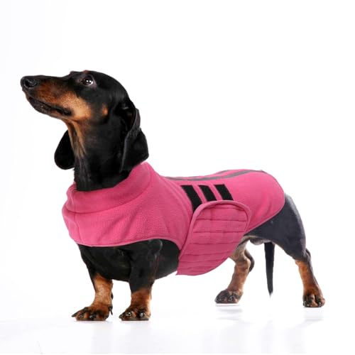 babepet Weiches Hunde-Fleece, Dackel-Jacke, Miniatur-Dackelpullover, reflektierender Hunde-Wintermantel, wetterbeständig, Rosa, Größe L babepet Weiches Hunde-Fleece, Dackel-Jacke, Miniatur-Dackelpullover, reflektierender Hunde-Wintermantel, wetterbeständig, Rosa, Größe L von babepet