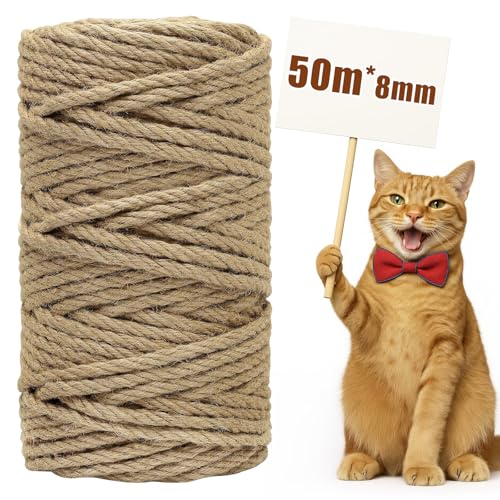 Sisalseil für Kratzbaum 8MM, 8MM*50M Natur Sisalseil, Sisal Katzenbaum Schnur, Juteseil für Katzen, Kratzseil, Haushalt, DIY, Garten, Dekoration Sisalseil für Kratzbaum 8MM, 8MM*50M Natur Sisalseil, Sisal Katzenbaum Schnur, Juteseil für Katzen, Kratzseil, Haushalt, DIY, Garten, Dekoration von babikeen