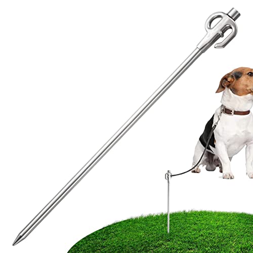 backlight Hundehofpflock - 360° drehbarer strapazierfähiger Haustierhering,Winddichte, rostfreie Hundeleine und Pflock zu Spielen von Camping und Garten im Boden von backlight