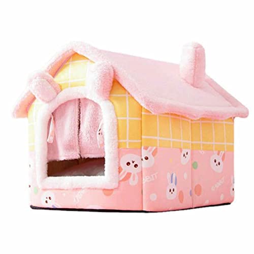 backlight Hundenest - Waschbares Hundebett mit Türvorhang - Zusammenklappbares Katzenhausbett mit abnehmbarem Kissen für kleine Hunde und Katzen, bequem und weich von backlight