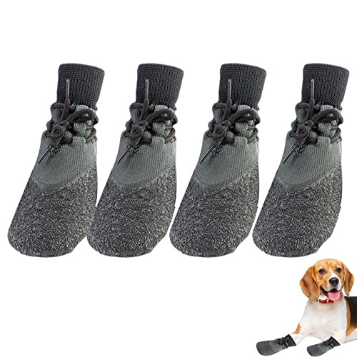 backlight Hundeschuhe - Wasserdichter Pfotenschutz mit verstellbaren Trägern,Hundesocken gegen Lecken, Pfotenschutz für kleine, mittelgroße Hunde für Hartholzböden von backlight