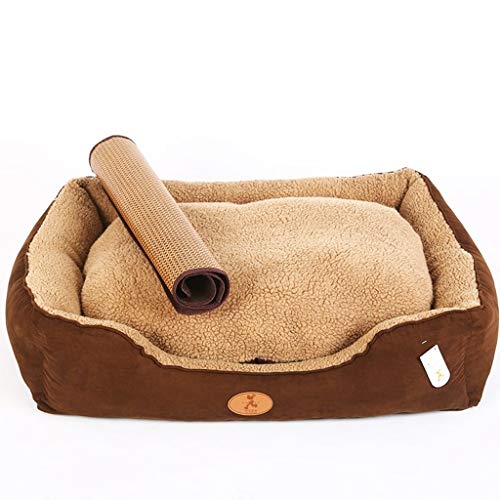 Haustierbetten, Haustierbett, Hunde- und Katzenbett, Kissen, vier Jahreszeiten, weich, warm, abnehmbar, maschinenwaschbar, kratzfest, für kleine und mittelgroße Haustiere (90 x 75 x 20 cm) von badgebest