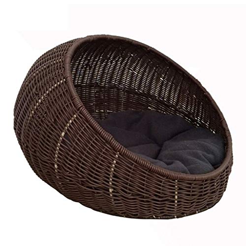Haustierbetten, Haustiernest für vier Jahreszeiten, bequem, Rattan, geschlossenes Katzenhaus, Katzenbett, Haustierbett (1) von badgebest