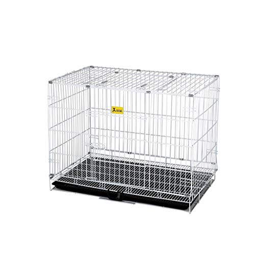 Haustierbetten, Hundekäfig, Eisen, zusammenklappbar, mit Toilette, für kleine, mittelgroße und große Hunde, Teddy-Gesetz, Kampf, Keji, Indoor-Haustierkäfig, Welpen (Bianco, 61 x 43 x 50 cm) von badgebest