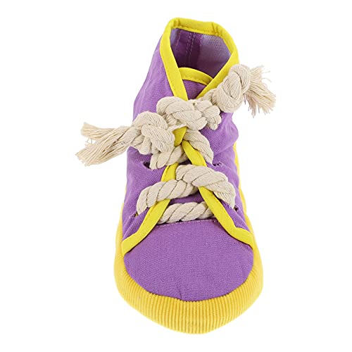 1 x Haustier-Beißspielzeug, Kauspielzeug für Hunde, Welpen, Fangspielzeug, Sneaker, Schuhe, Kaninchen, Welpen, quietschende Kauschuhe, Katze, violettes Tuch, Baby-Vocalize Sound von balacoo
