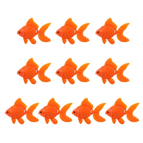 Balacoo 10 Stück Aquarium Gefälschte Fische Künstliche Schwimmende Fische Lebensechte Plastik Bewegliche Orange Goldfisch Realistische Fisch Ornament Dekor für Aquarium Aquarium von balacoo