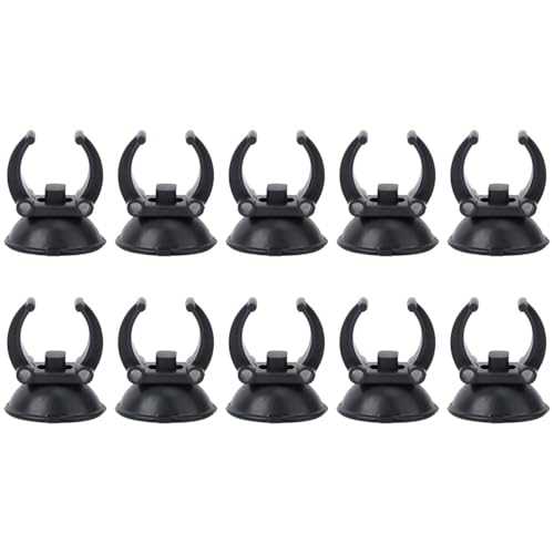 Balacoo 10 Stück Aquarium-Heizungs-Saugnäpfe mit Clips: schwarze Saugnäpfe für Luftschlauchhalter, Heizstabhalter-Klemmen für Aquarien von balacoo