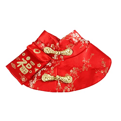 Balacoo Katzenumhang im chinesischen Stil, roter Umschlag, Jahreskostüm, bequeme Winterbekleidung für Haustiere für Festivals, Outdoor-Aktivitäten und Haustierfotografie, Größe S, 1 Stück von balacoo
